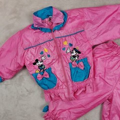 Vintage 90s Disney Mickey Minnie Mouse Windbreak Tracksuit Set Kids 2T MightyMac