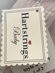 Hartstrings 0-3 Baby Girl Silver Pink Pleated Woven Dress No Pants Vtg Inspired