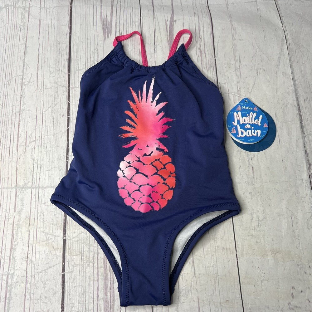 Hatley Girls’ Size 2 Pineapple One Piece Swimsuit Tropical 2 year Old Swimsuit