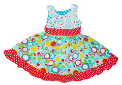 GIRLS 24 Mo. NWT SUNSHINE DEBBIE TURQUOISE & RED POLKA DOT DRESS Jelly the Pug