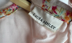 Laura Ashley Girls 3T Pink Floral Corduroy Dress Peter Pan Collar Cottagecore