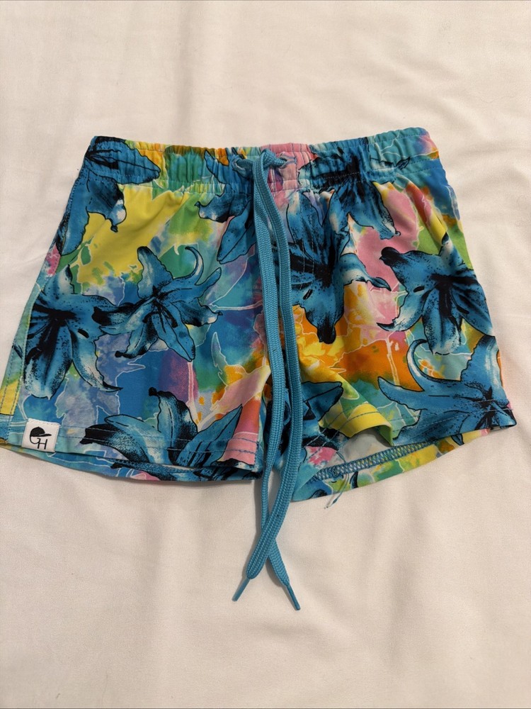 George Hats Toddler Swim Trunks 3-4T (LG) Floral Multicolor Print!