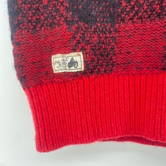 Ralph Lauren Sweater Kids 24M Red Buffalo Plaid Sherpa Lined Quarter Zip Knit