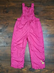 Pacific Trail Ski Overalls Bib Snow Pants Snowsuit Pink W/Flowers Toddler Sz 4t