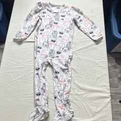 Just One You by Carter’s 4T Fleece Footed Sleeper Llama Animal Print White