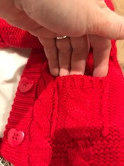 early days by primark full zip baby hoodie knit shell fleece/faux fur lining RED