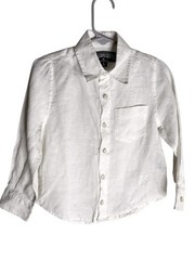 Vilebrequin Junior White Linen Button Down Shirt Size 2T