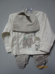 Gerber Baby Boy 3-Piece Organic Safari Take Me Home Outfit Set Size 0-3 Months