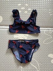 Old Navy Blue Red Lobster Two Piece Swimsuit Toddler Girl 2T Bikini