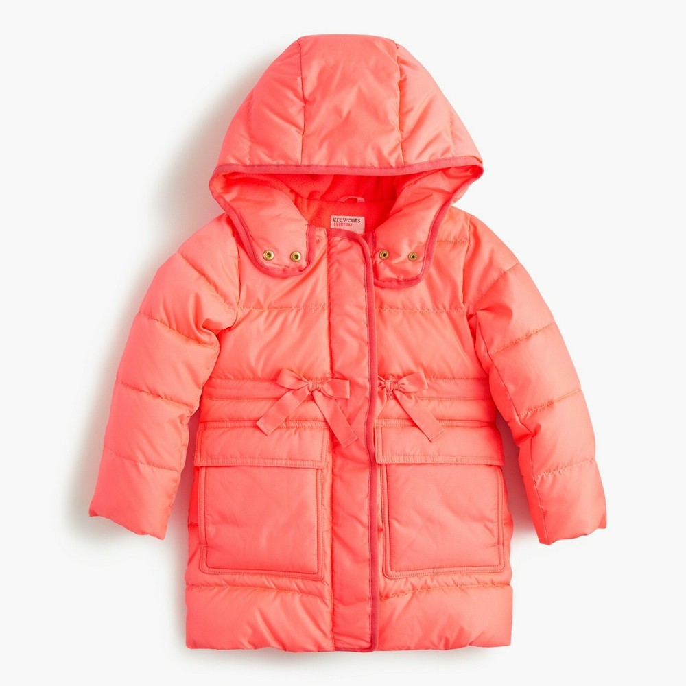 J.CREW CREWCUTS $128 Girls Long Puffer Coat w/ Eco-Friendly Primaloft J5517 3 3T