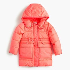 J.CREW CREWCUTS $128 Girls Long Puffer Coat w/ Eco-Friendly Primaloft J5517 3 3T