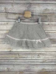 Janie And Jack 6-12 Months Scalloped Hem Skirt Gray Bow Detail Lined Tiered