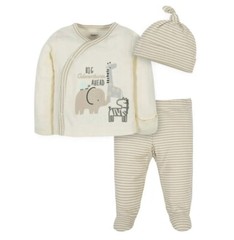 Gerber Boy Girl Neutral Preemie Outfit NWT Unisex Take Me Home Set Animals