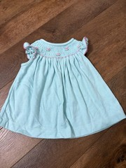 Eyelet & Ivy 18M Aqua Watermelon Smocked Flutter Sleeve Dress Boutique Baby Girl