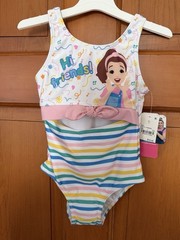 Girls’ Ms. Rachel One Piece Bathing Suit UPF 50+ Size 3T NWT Rainbow Stripes