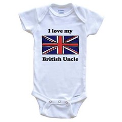 I Love My British Uncle United Kingdom Flag Niece Nephew One Piece Baby Bodysuit