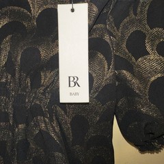 NWT Banana Republic Baby Dress Sz 0-3 Months Black & Gold, Lined w/Bloomers $95!