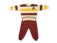 AyaKids Golf Experience Striped Sweatshirt Pants Set Cream Red Yellow Toddler