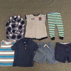 Baby Boy 2T 24 Months Clothing Lot 7x Pieces Bulk Summer Casual Preppy Striped