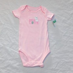 NEW Baby Girl First Easter Bunny One Piece Somebody to Love Pink Egg 3 thru 12 M