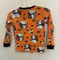 Peanuts Toddler Boy Girl 2-Piece Cute Vampire Snoopy Halloween PJ Set Orange 4T