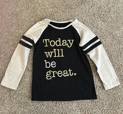 Garanimals Black/Gray Raglan Long Sleeve Graphic Crewneck T-Shirt 3T
