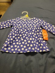Wonder Nation Baby Girl’s Knit Dress & Underwear size 0-3M Blue Polka Dots New