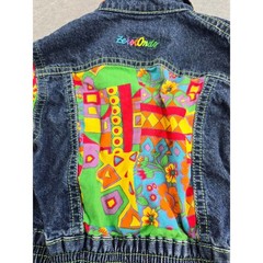 Vintage 90s Zerot Ondo Made in Italy Colorful Denim Jacket Toddler 9-12M
