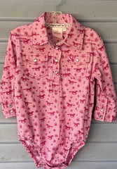 Cowboy Hardware 18 Mos Pink Pony print Western Shirt/Bodysuit
