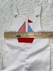 IMP originals white with sailboat jon jon romper 4th of july summer vintage
