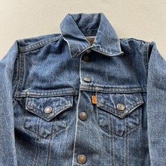 Vintage Levis Jean Jacket Trucker Toddler 2T Blue Denim Orange Tab Type 3 70s