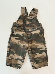 Carhartt Baby Camouflage Overalls 3 Months Adjustable Snap Straps Cotton Romper