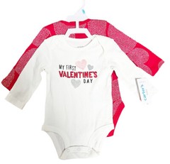 NWT Carter’s Valentines Day One-Piece Long Sleeve Playsuits Infant Size 6 months