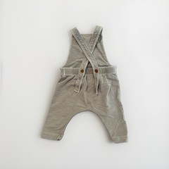 Nordstrom Baby 100% Organic Cotton Knit Overall One-Piece 3-6M Beige Adjustable