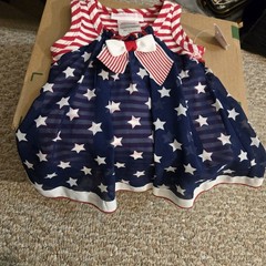 Patriotic Baby Dress Size 3-6 Months Stars & Stripes NEW LAST ONE