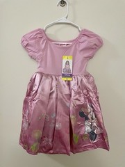 Minnie Mouse Girls Dress Pink Disney Satin Taffeta Skirt Crinoline Size 5