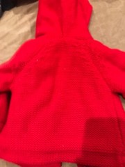 early days by primark full zip baby hoodie knit shell fleece/faux fur lining RED