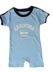 Argentina Baby One Piece Cotton Flag T-Shirt All Seasons, Blue Lines Dressy