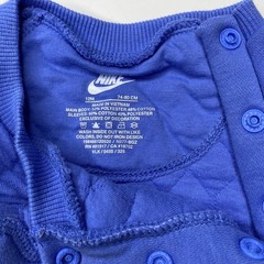 Nike Baby Boys Girls Blue Quilted Romper Jumpsuit Snap Button Logo 12 Months