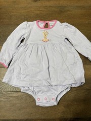 Squiggles by Charlie Baby Girls Giraffe Bubble Dress Romper Lavender Pink 6-9M