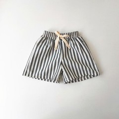 Children’s Clothing Vintage Linen Cotton Stripe Pants Baby Boy Girl Casual Short