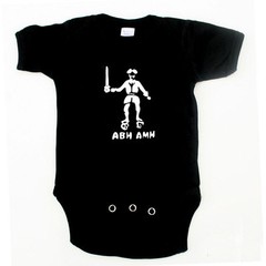 Baby Pirate Black Bart ABH AMH Sleeper One Piece Size 3m-24m Black Pink – YARRR!