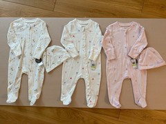 Baby Gab Girls footed sleeper one piece Lot of 3, NWT size 3-6M