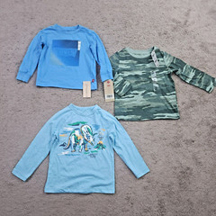 Lot of 3 Levis’ First Imp & ET Baby Boys Graphic T-Shirt2T Camo Dino Print Logo