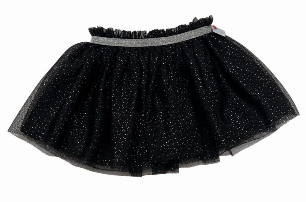 Cat & Jack Girls Tutu Skirt – Black & Silver Sparkle – NWT – Size 18M