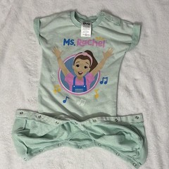 Ms. Rachel 12M Green Graphic Print Music Romper Knit Snap Crew MPN FL2563807RH