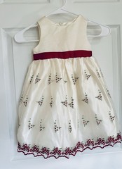 American Princess Girls 3T A-Line Sleeveless Knee Dress Embroidered Satin