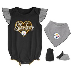 Pittsburgh Steelers Baby 3-6 Months 3 Piece Set Bodysuit Bib Booties NWT