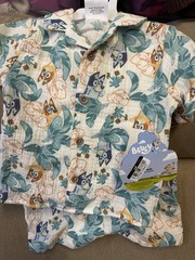 NEW Baby Boys 2pc Bluey Gauze Button-up Top & Shorts Outfit Set – Size 6-9M