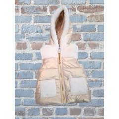 Nicole Miller New York 4T Girls Puffer Vest with Hoodie Zips up Front
